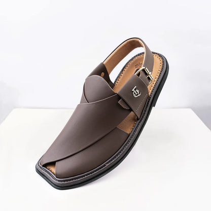 Peshawari Sandal Chestnut PMC-15 matte Chestnut genuine leather T-shape