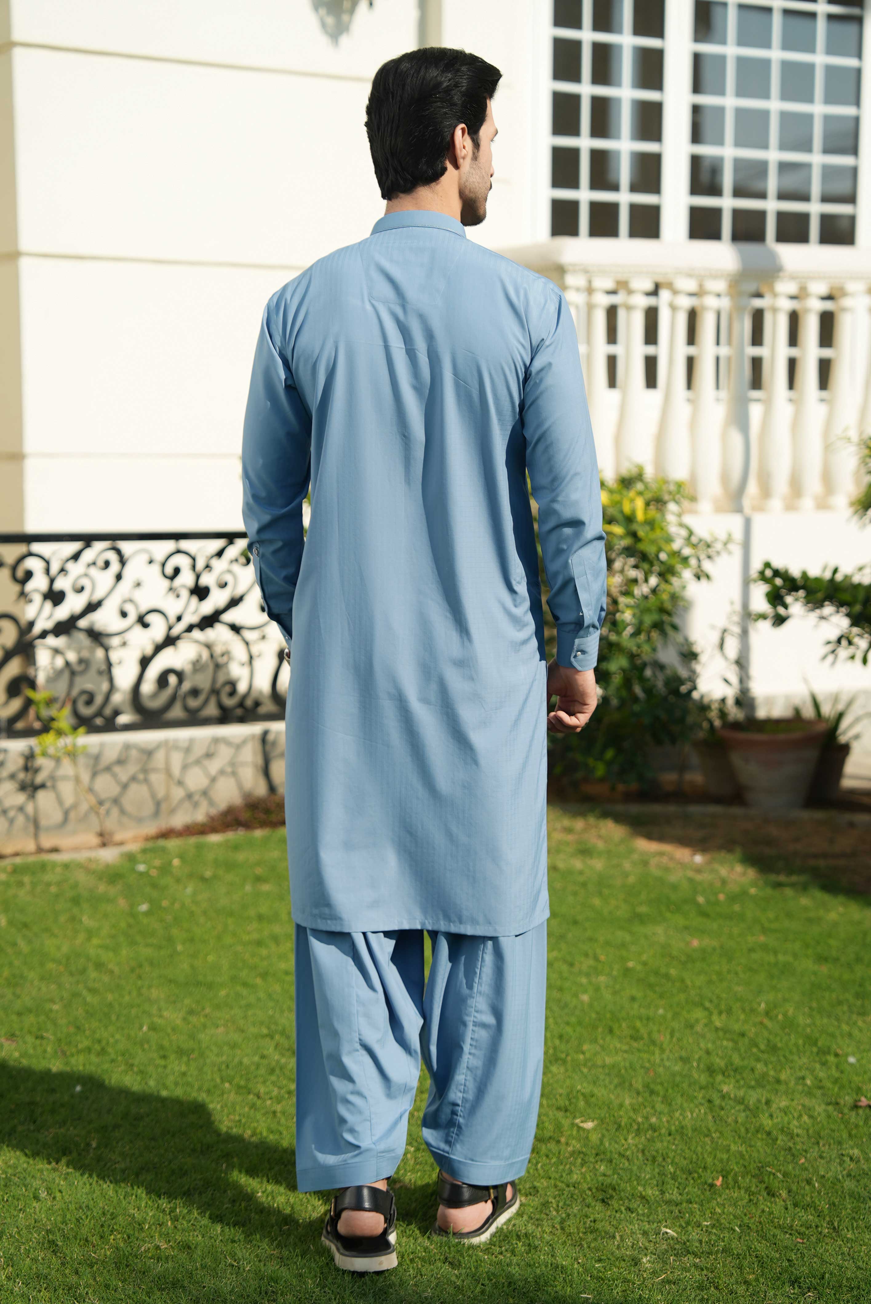 Stitched Shalwar Kameez (SPSB07) Light Blue