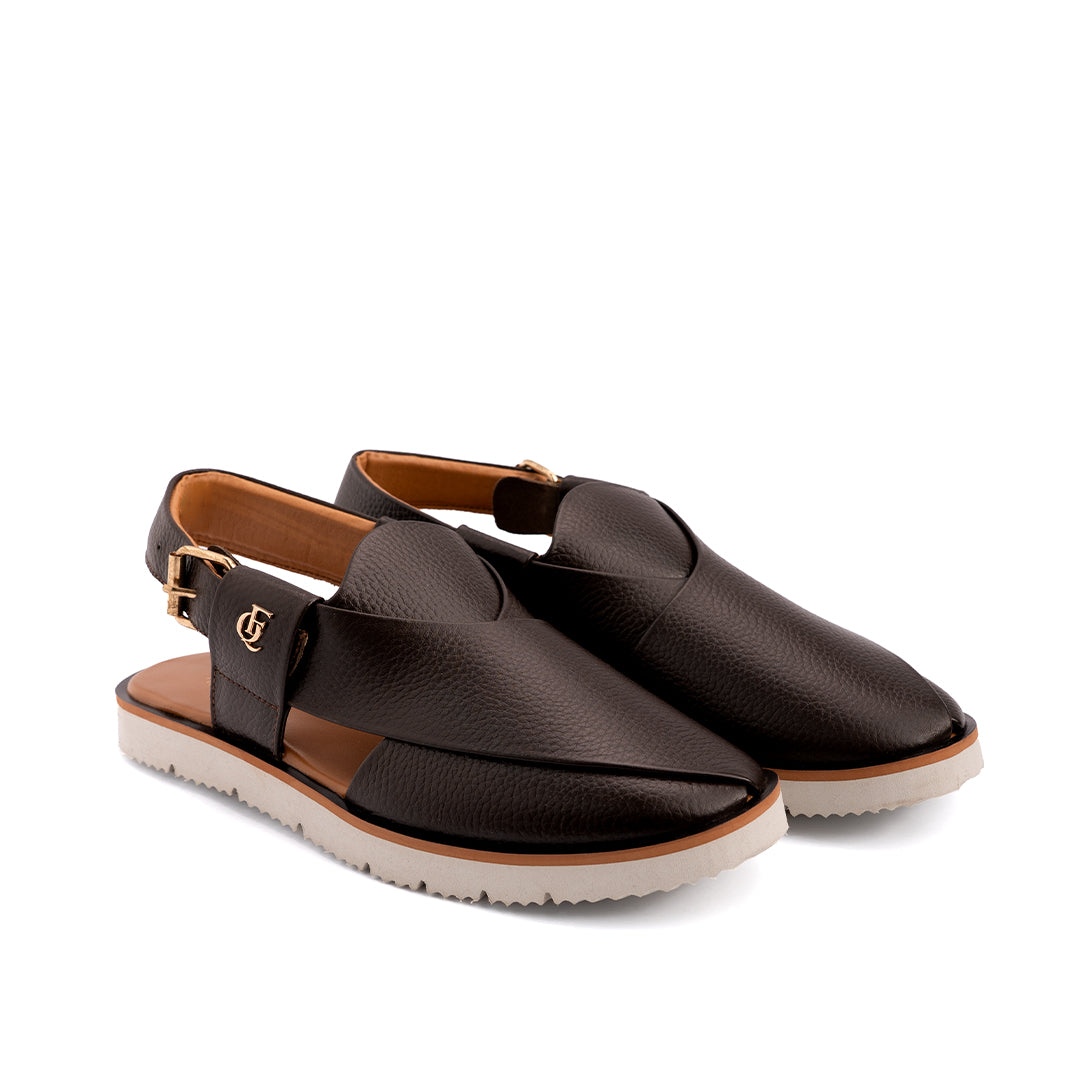 Dark Brown Leather Peshawari Sandal - PMC33