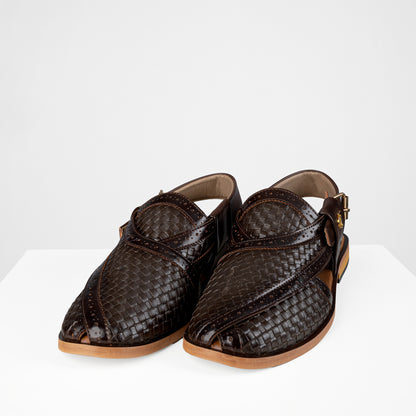 Peshawari Sandal - Brown Weave (PMC21)