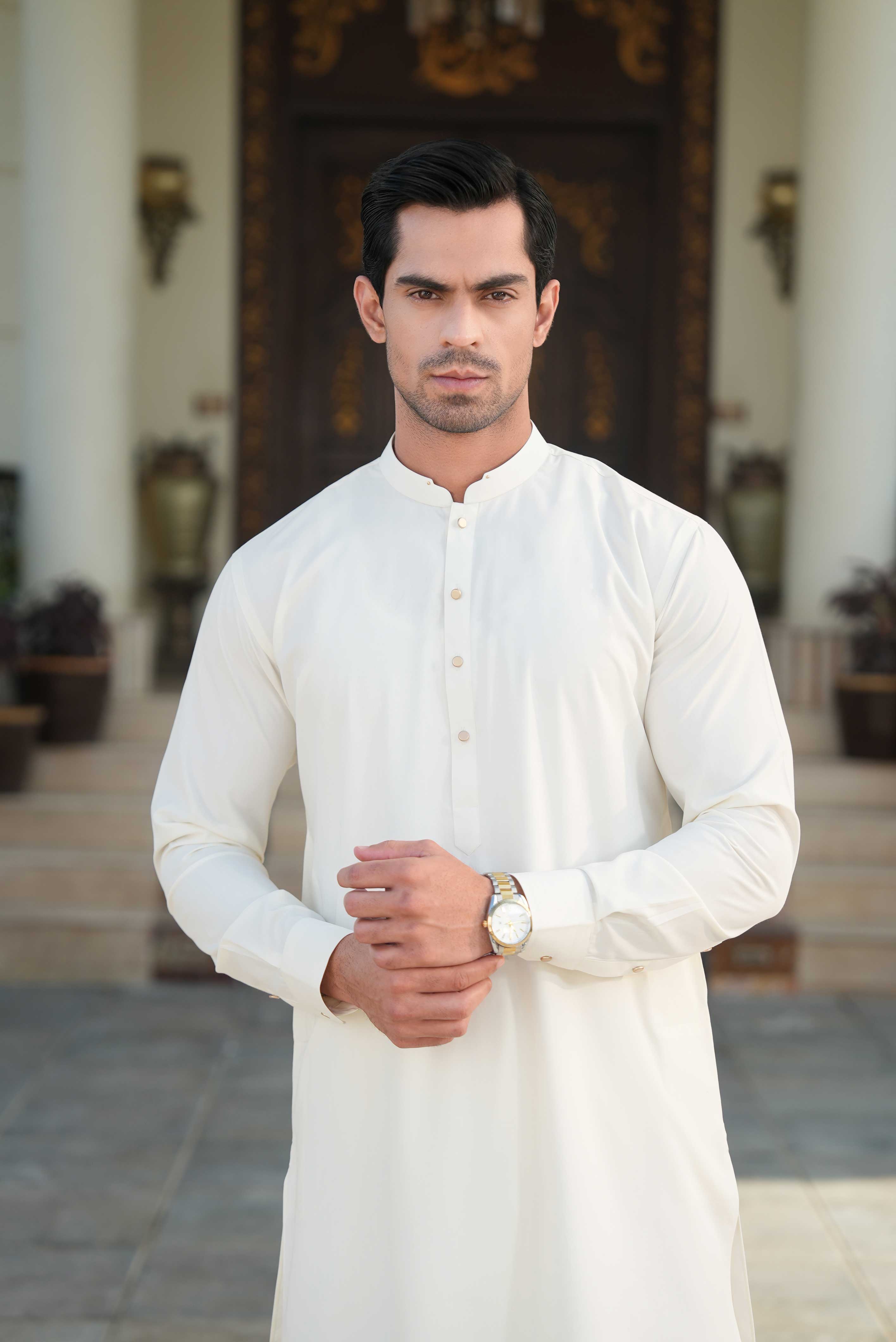 Stitched Shalwar Kameez (SPSB) Off White