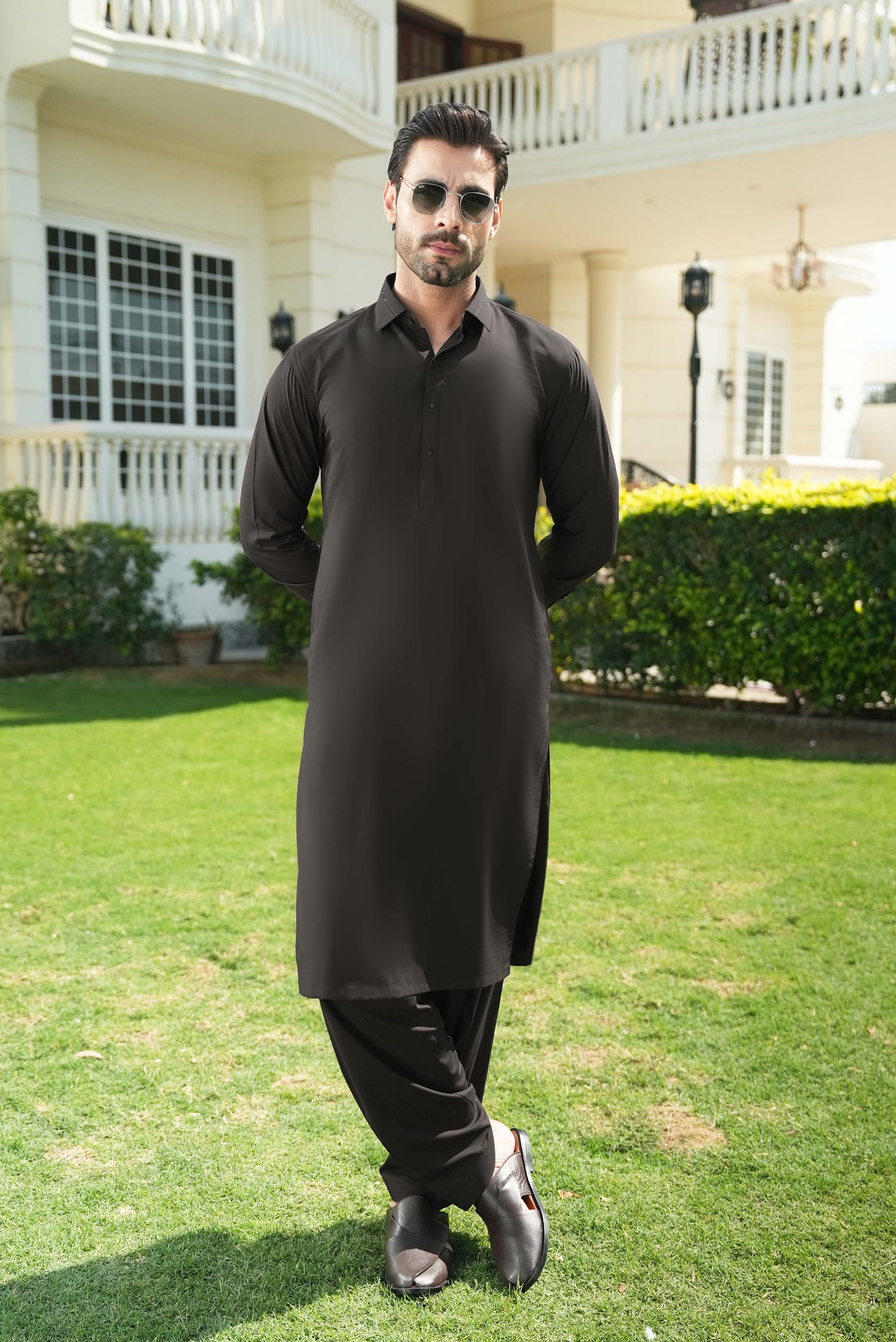 Stitched Shalwar Kameez (SPSC23) Dark Brown