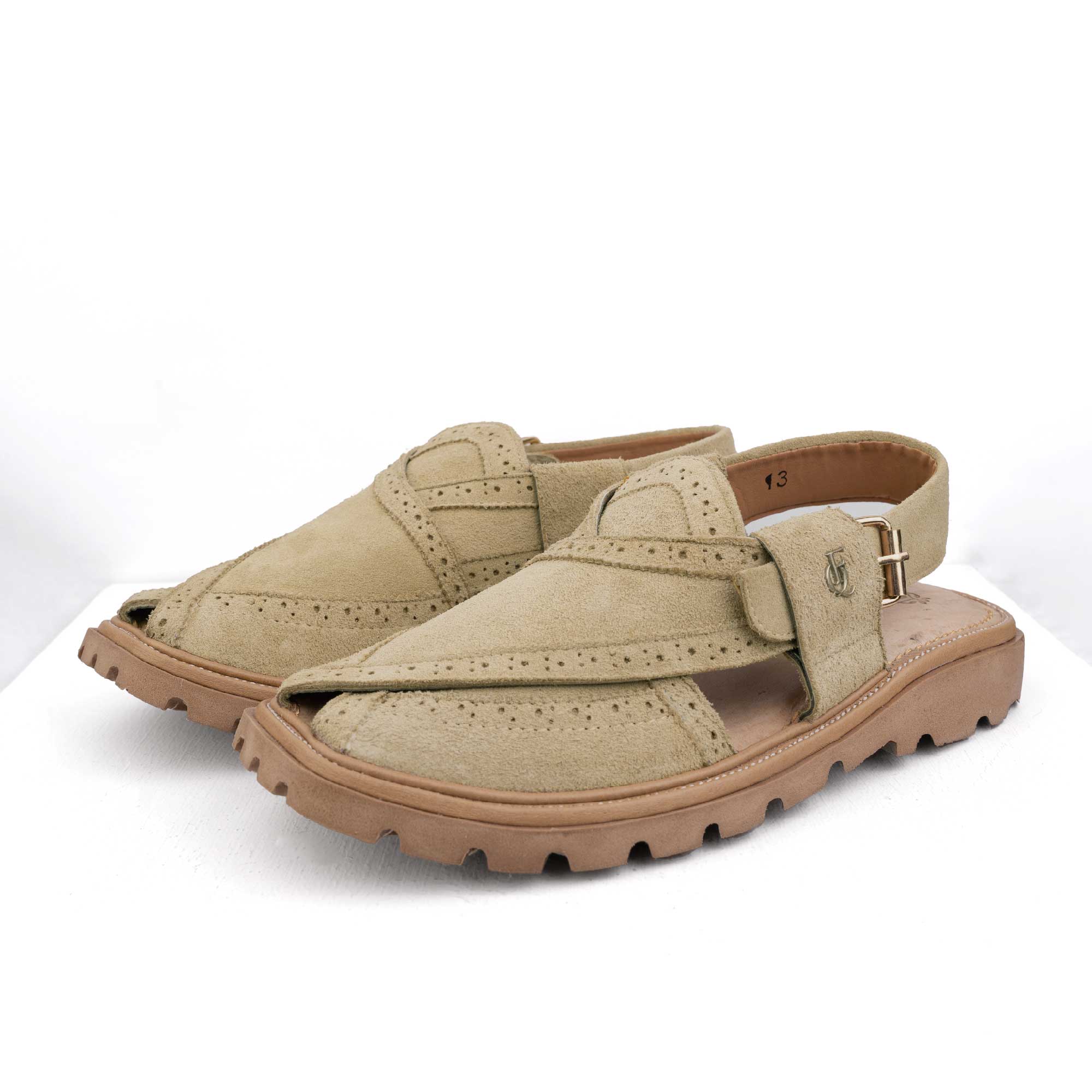 Peshawari Sandal - Camel (Suede Leather) (PMC06)