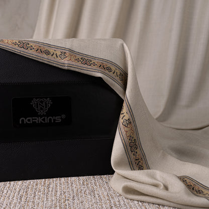 100% Woolen Shawl - 007 | Light Beige