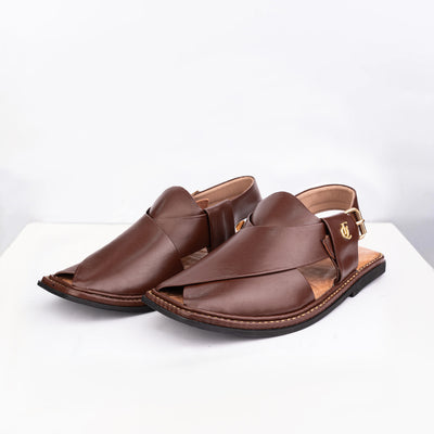 Peshawari Sandal Legacy Brown PMC-26 dark brown genuine leather T-shape