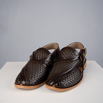 Peshawari Sandal - Brown Weave (PMC21)