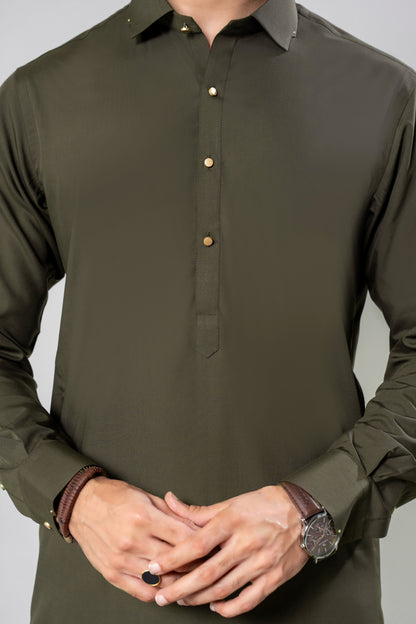 Stitched Shalwar Kameez (SPS74) Dark Brown