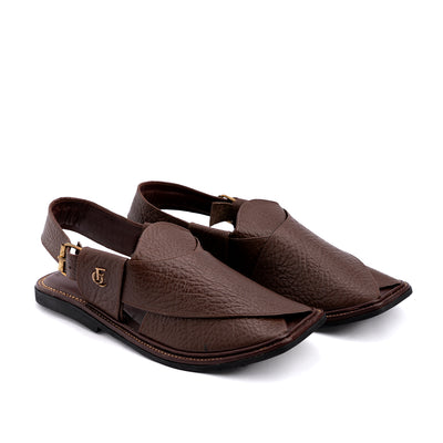 Grain Brown Leather Peshawari Sandal - PMC32