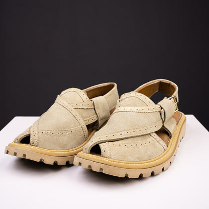 Peshawari Sandal - Camel (Suede Leather) (PMC06)