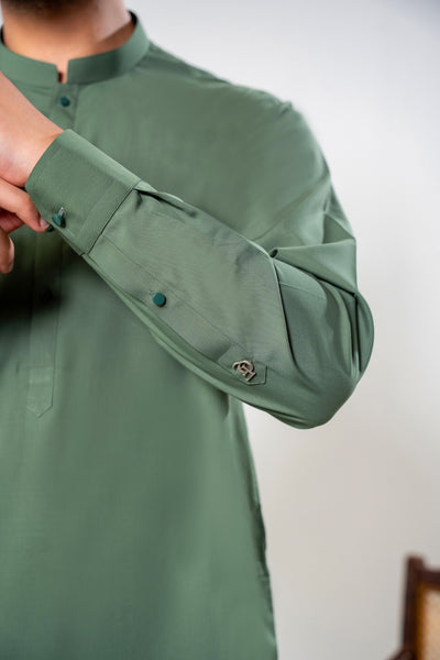 Stitched Shalwar Kameez (SPS73) Basil Green