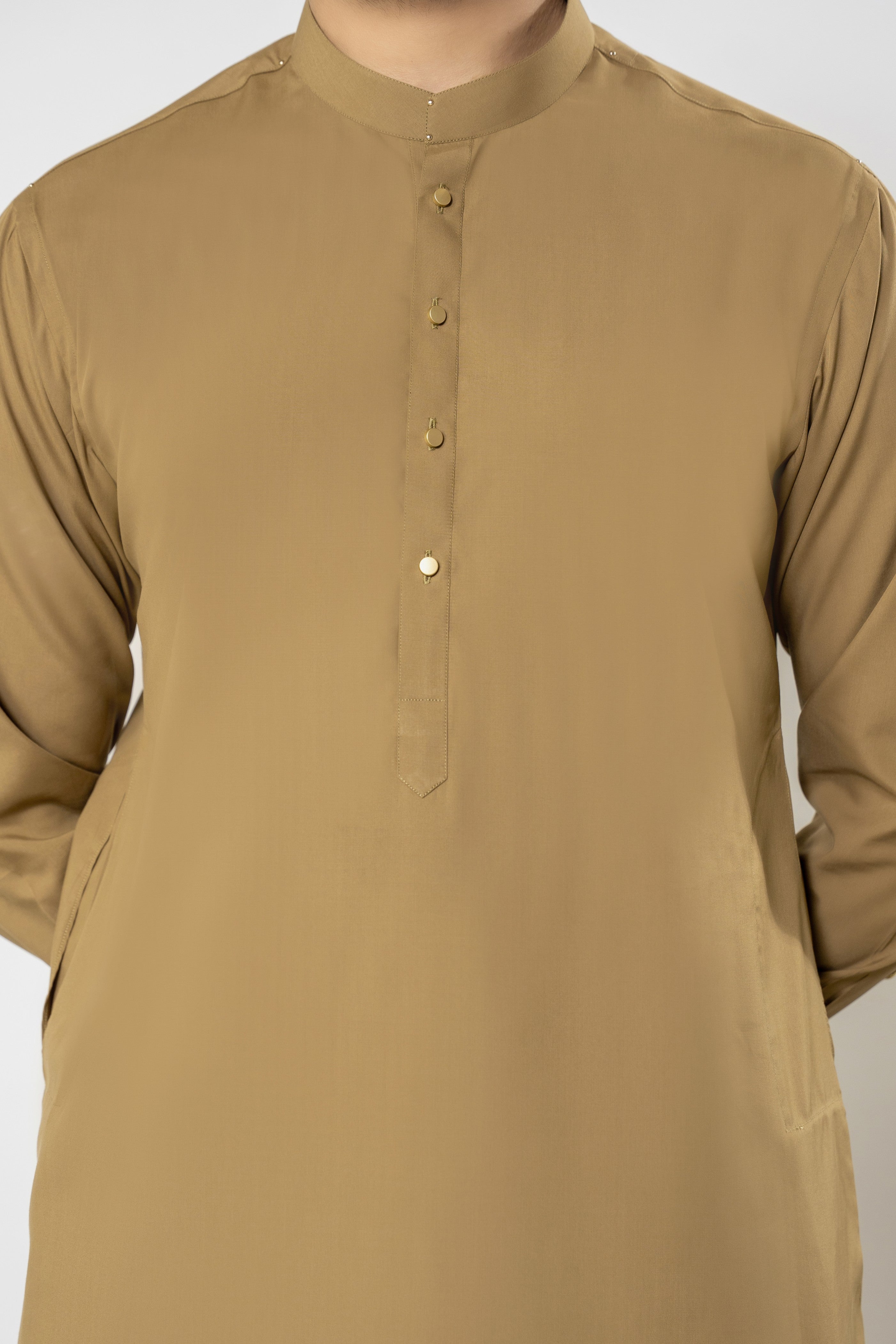 Stitched Shalwar Kameez (SPS71) Golden Flax