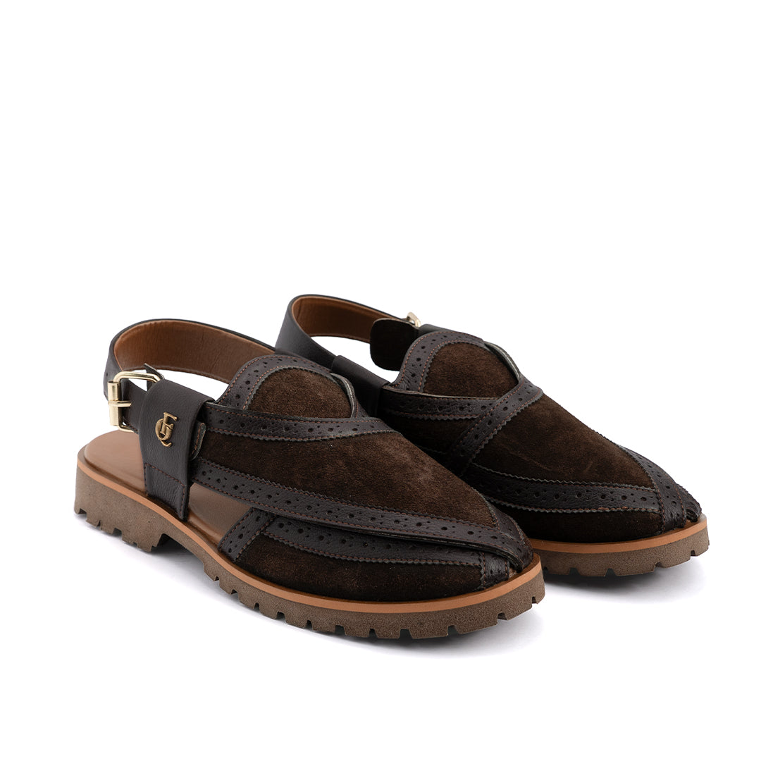Walnut Suede Leather Peshawari - PMC19