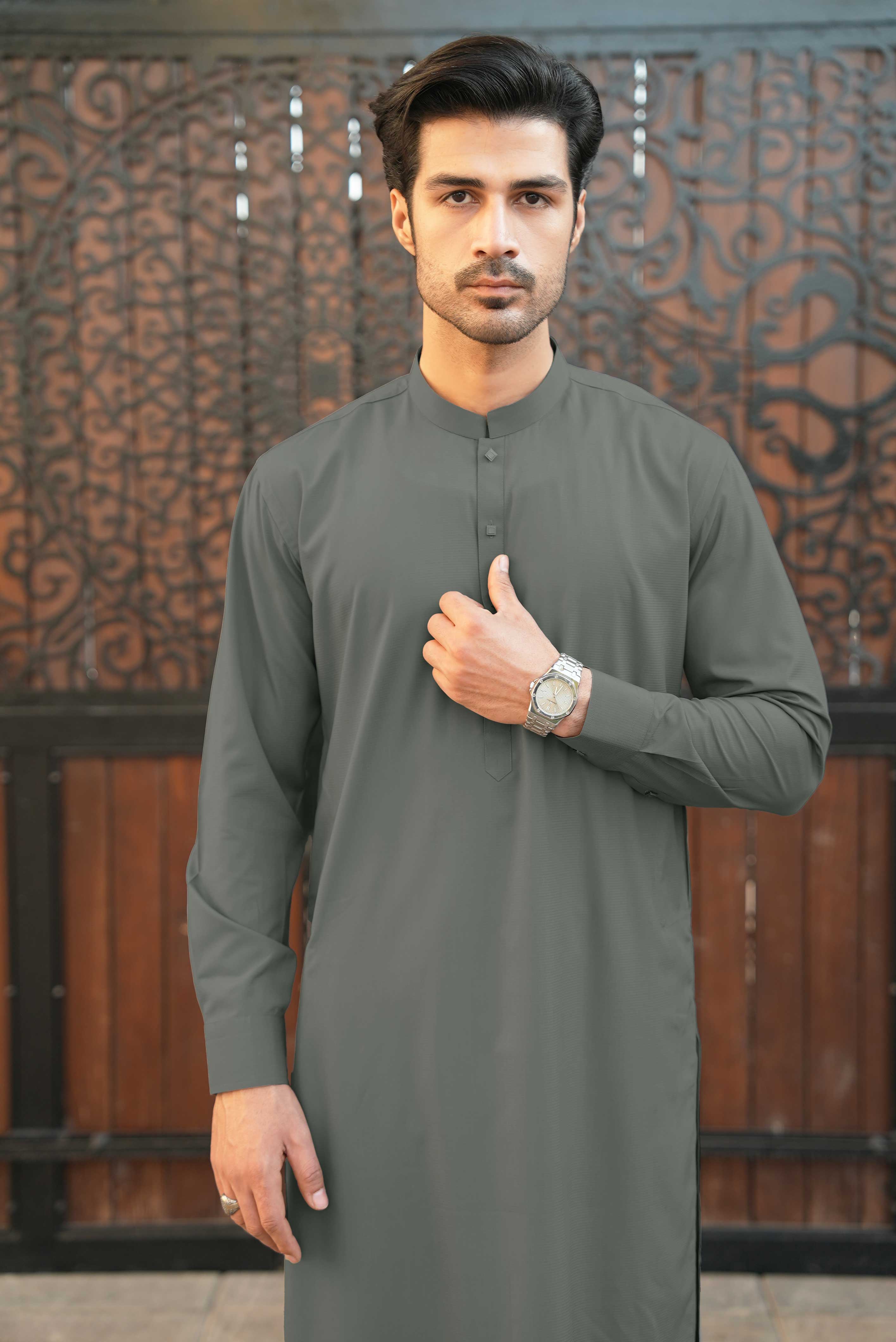 Stitched Shalwar Kameez (SPSB) Grey