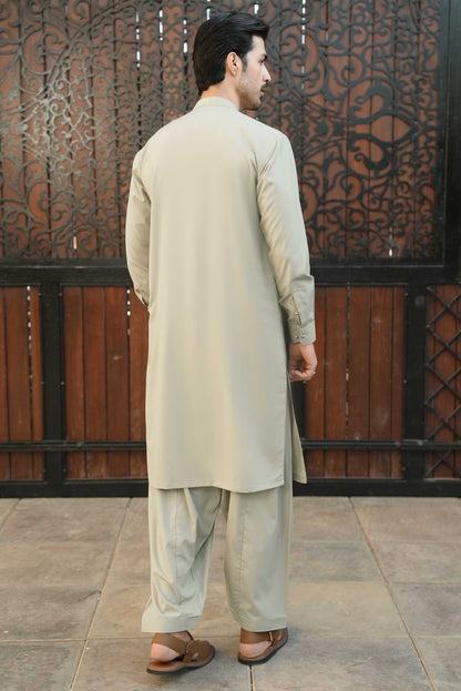 Stitched Shalwar Kameez (SPSB) Light Grey
