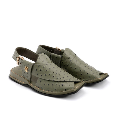 Green Crest Leather Peshawari Sandal - PMC28