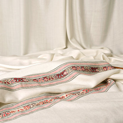 100% Woolen Shawl - 007 | Cream
