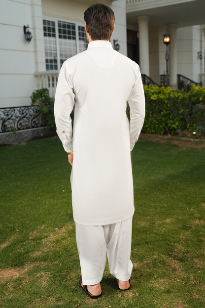 Stitched Shalwar Kameez (SPSC) White
