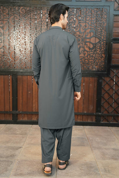 Stitched Shalwar Kameez (SPSB13) Dark Grey