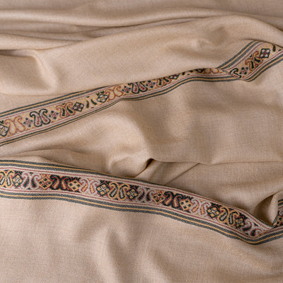100% Woolen Shawl - 007 | Beige