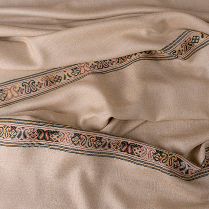 100% Woolen Shawl - 007 | Beige