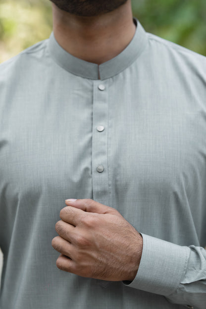 Stitched Shalwar Kameez (SPS53) Silver Grey