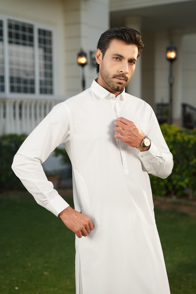 Stitched Shalwar Kameez (SPSC26) White