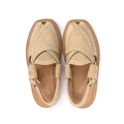 Camel Suede Leather Peshawari Sandal - PMC06