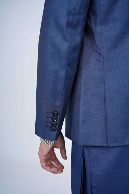 Stitched blue blazer NBL24 made with premium imported suiting fabric featuring jetted pockets and excellent colorfastness