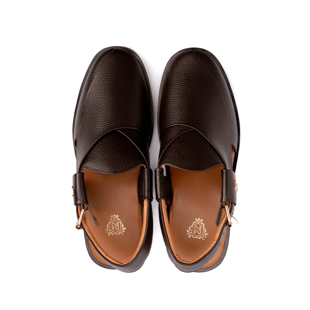 Dark Brown Leather Peshawari Sandal - PMC33