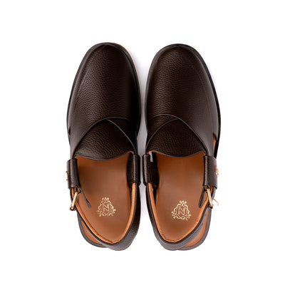 Dark Brown Leather Peshawari Sandal - PMC33