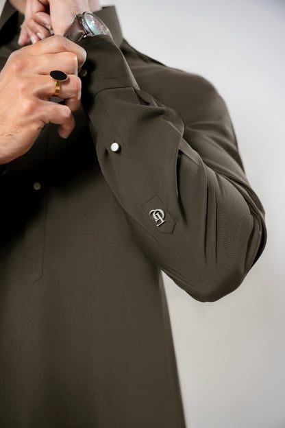 Stitched Shalwar Kameez (SPS75) Chocolate