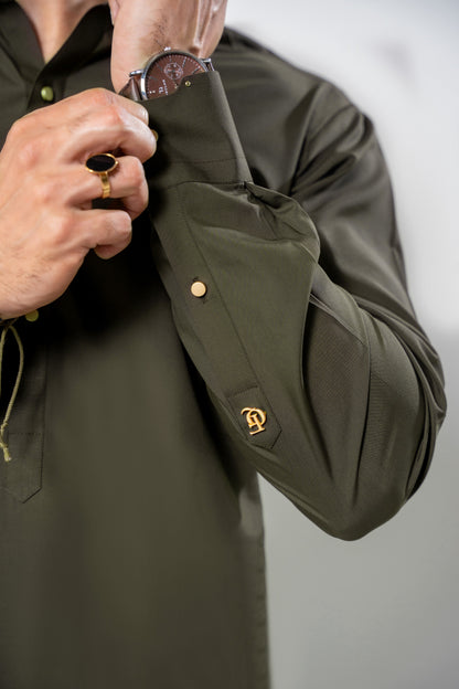 Stitched Shalwar Kameez (SPS74) Dark Brown