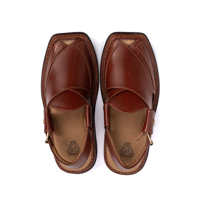 Rust Leather Peshawari Sandal - PMC30
