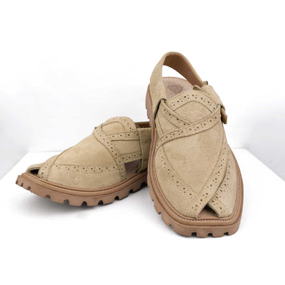 Peshawari Sandal - Camel (Suede Leather) (PMC06)