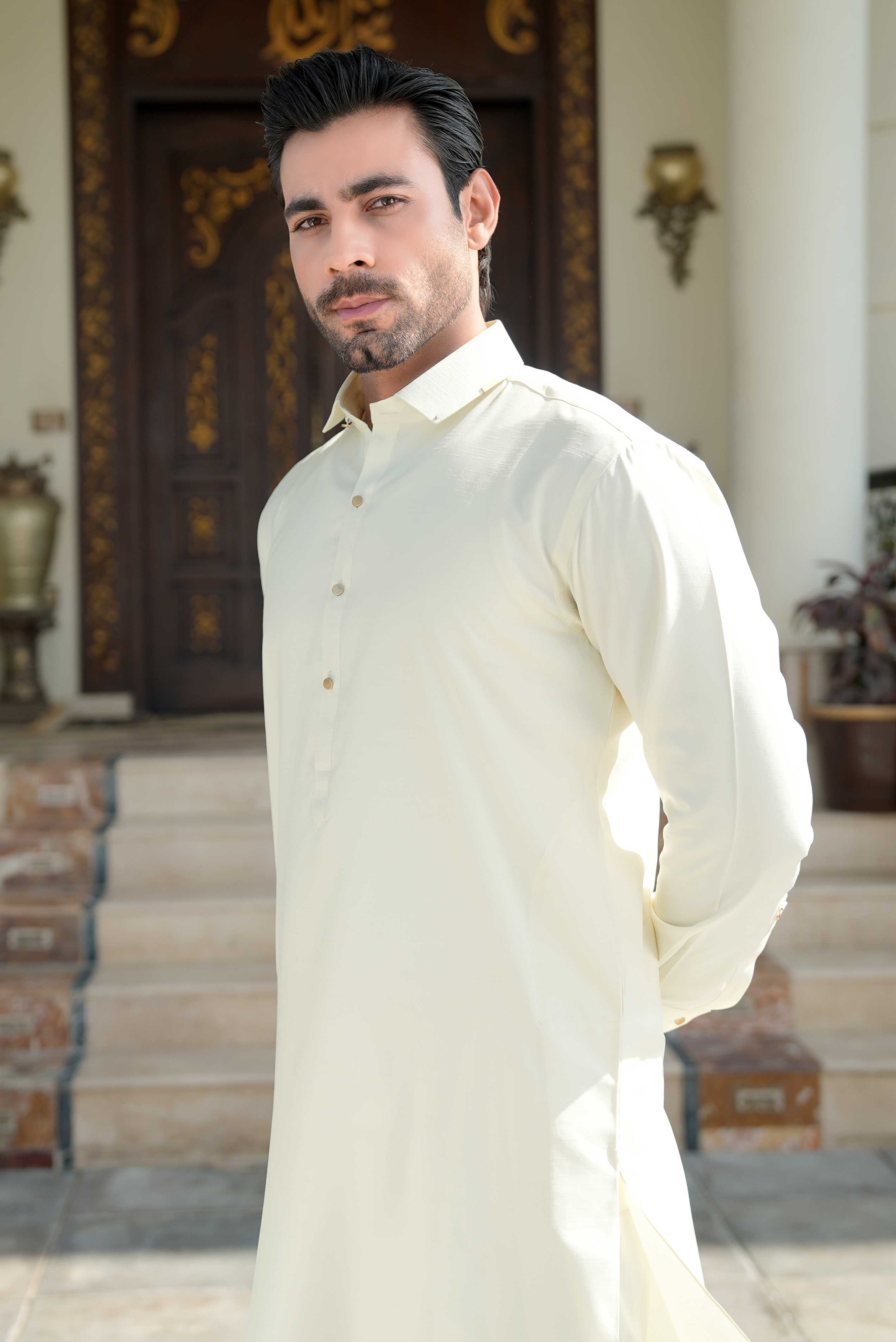Stitched Shalwar Kameez (SPSC18) Cream