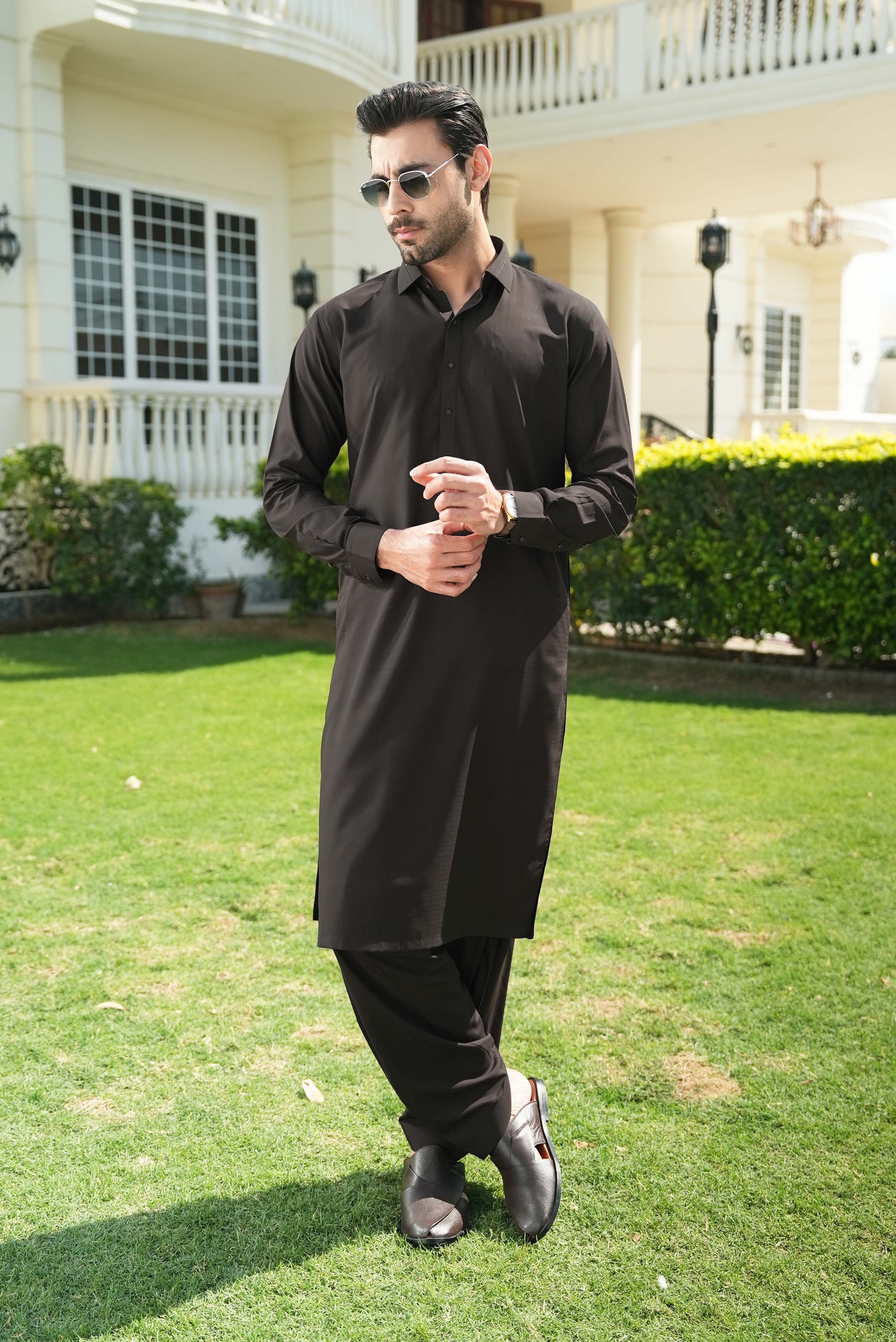 Stitched Shalwar Kameez (SPSC23) Dark Brown