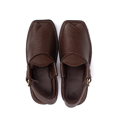 Grain Brown Leather Peshawari Sandal - PMC32