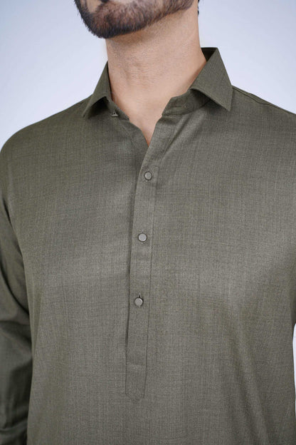 Stitched Shalwar Kameez (SWS22) Olive