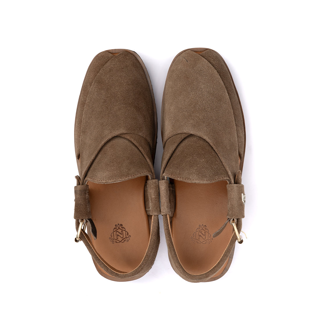 Brown Suede Leather Peshawari Sandal - PMC11