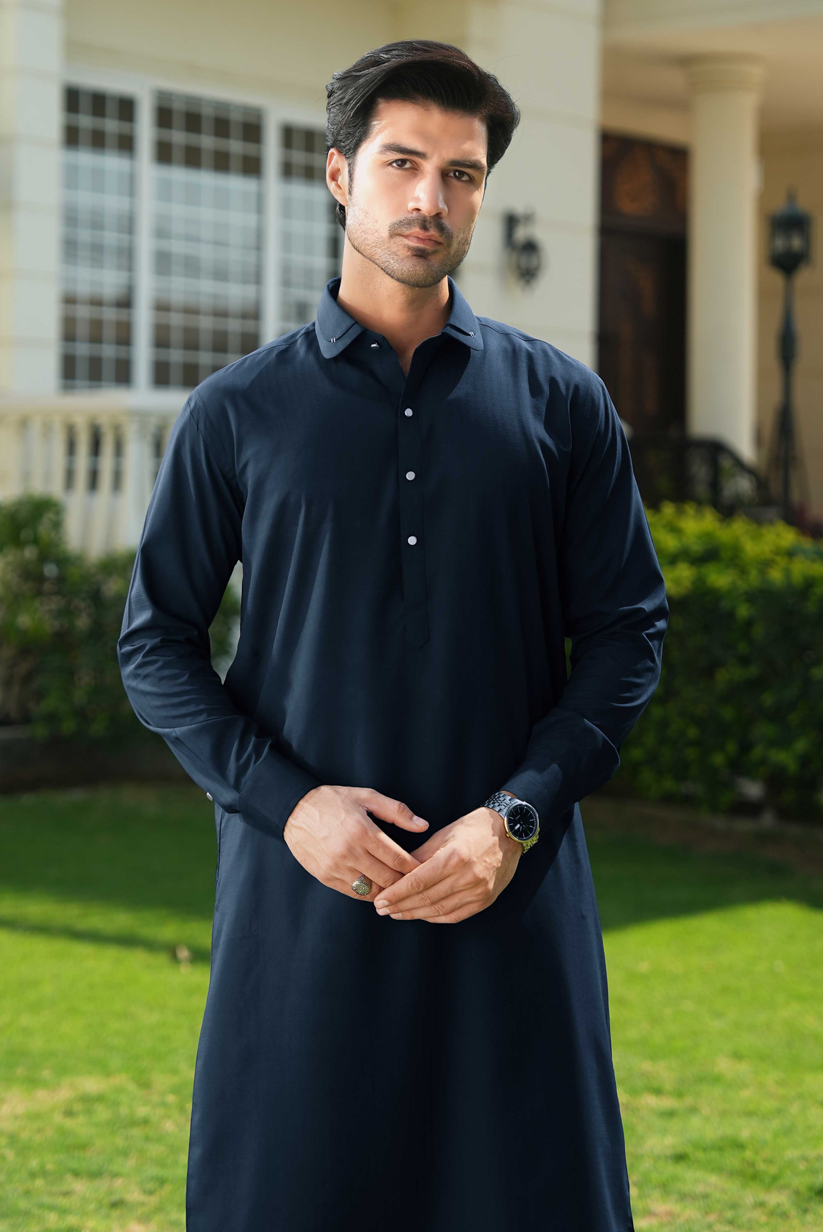 Stitched Shalwar Kameez (SPSC22) Navy Blue