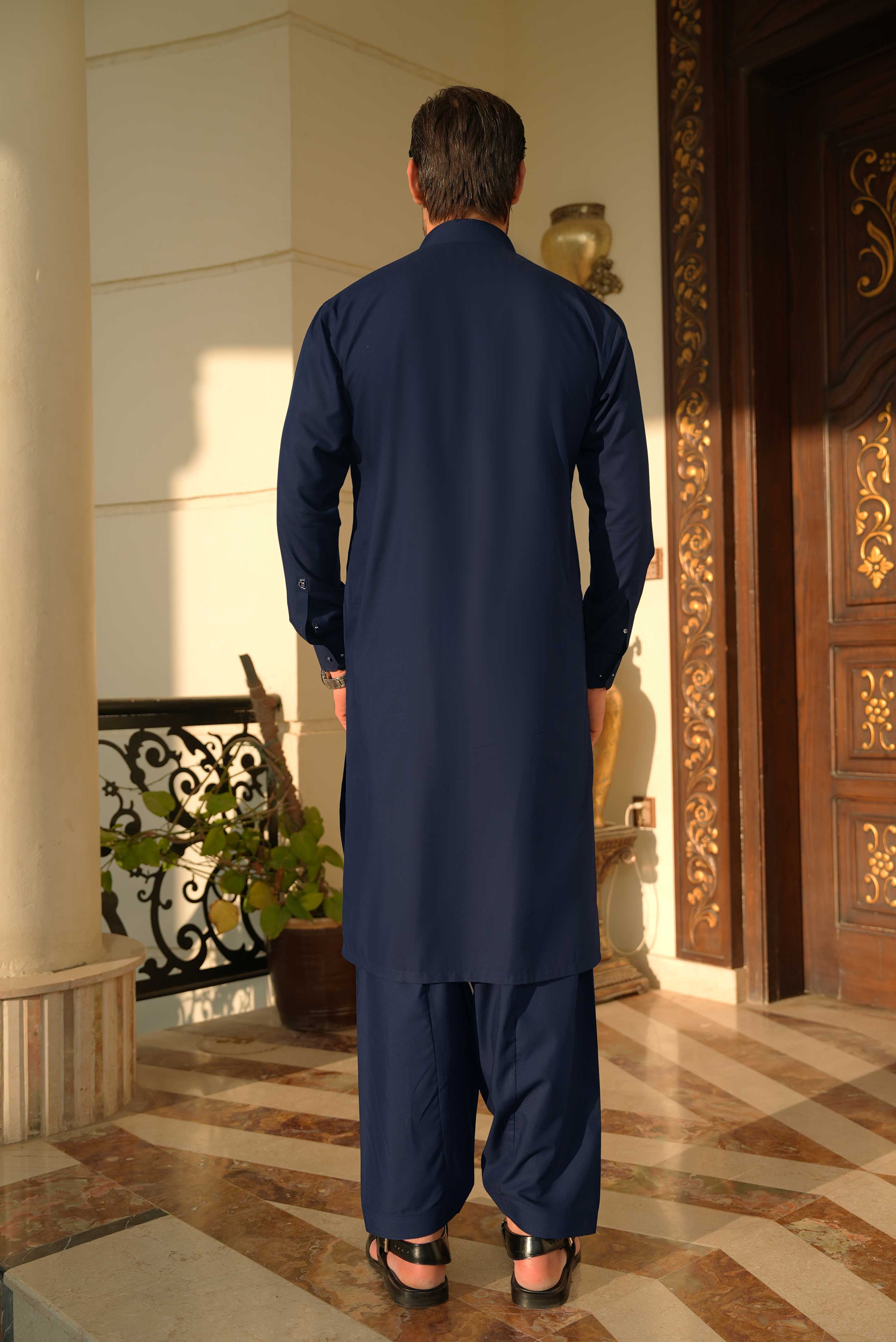 Stitched Shalwar Kameez (SPSC) Navy Blue