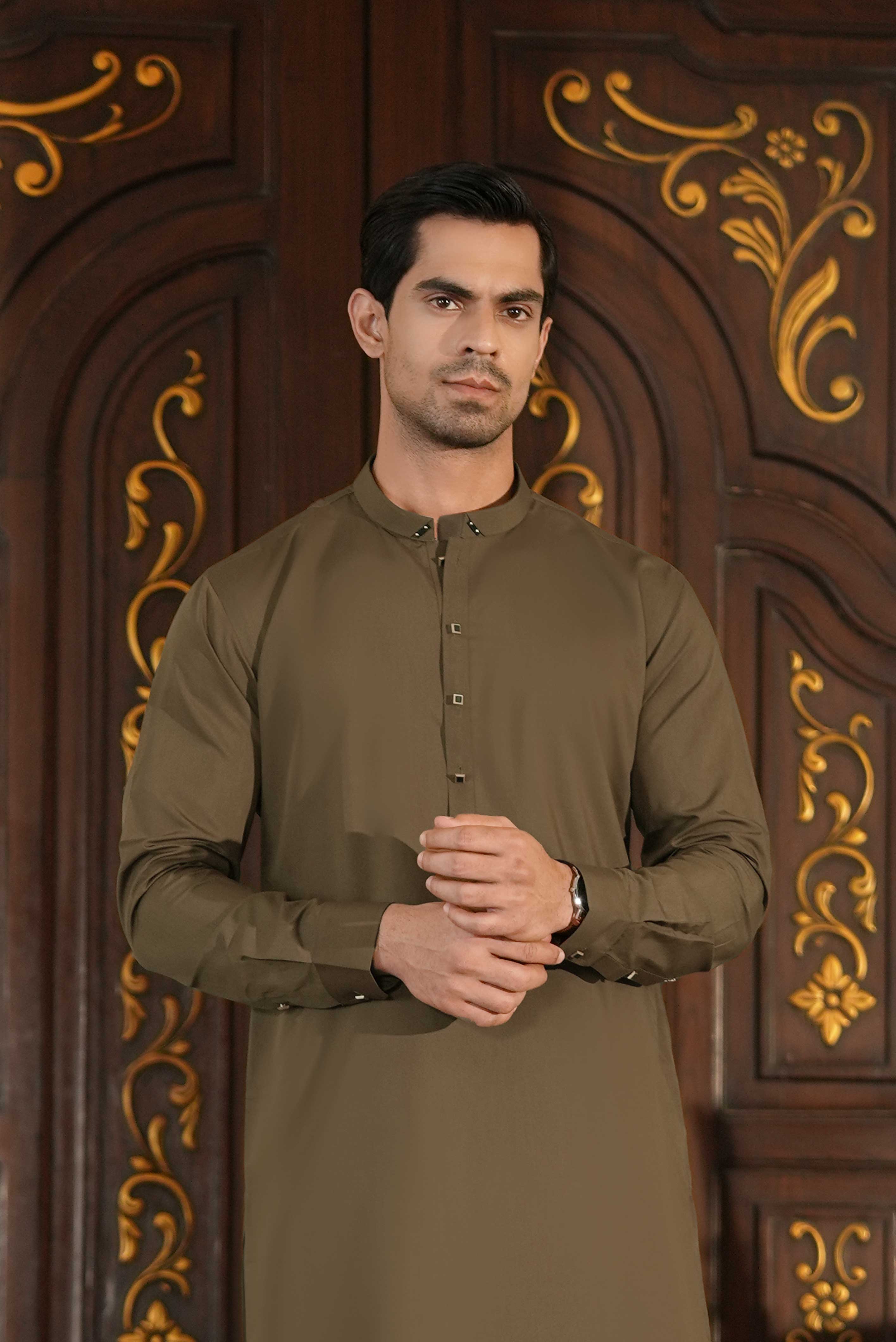 Stitched Shalwar Kameez (SPSB08) Gold