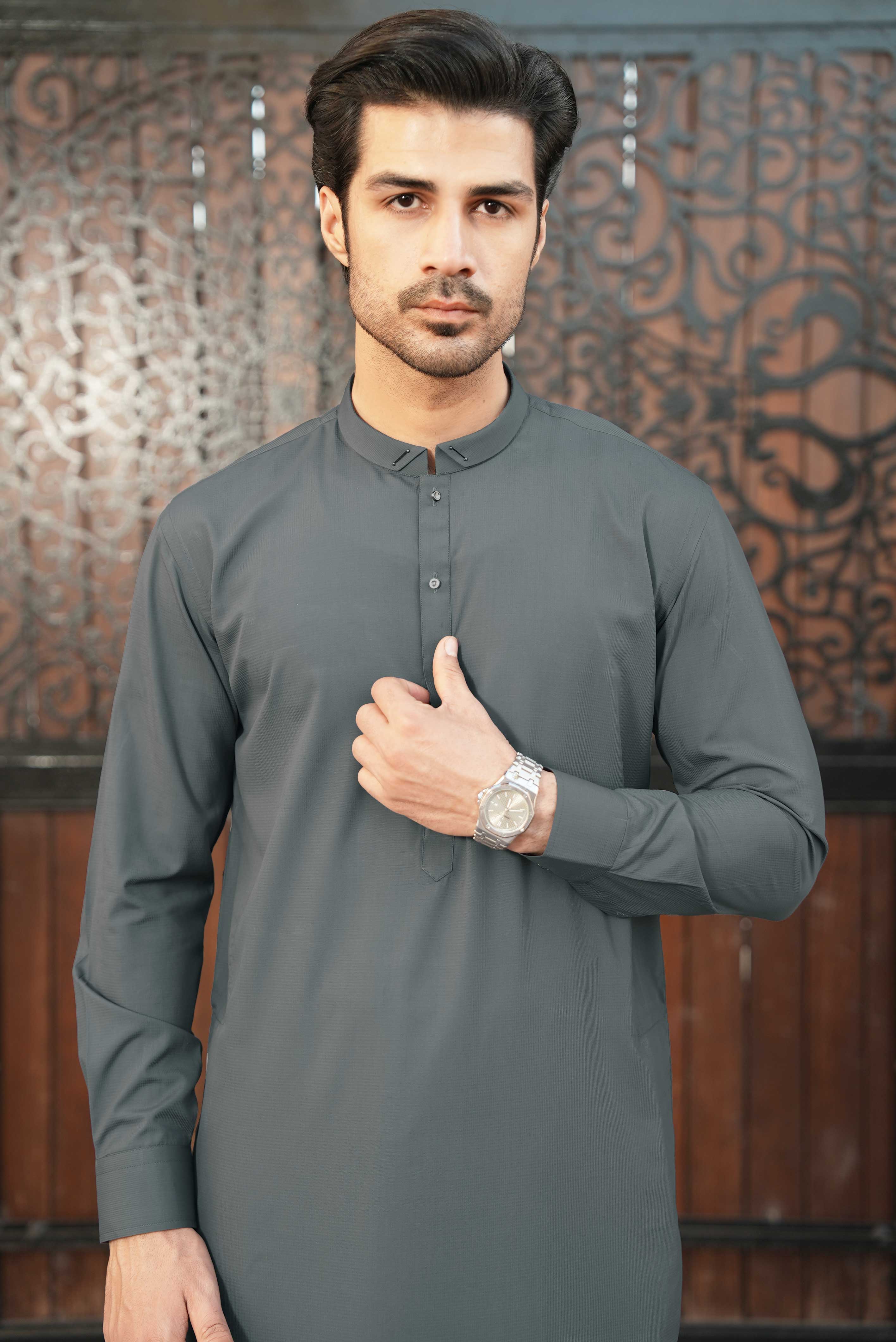 Stitched Shalwar Kameez (SPSB) Charcoal