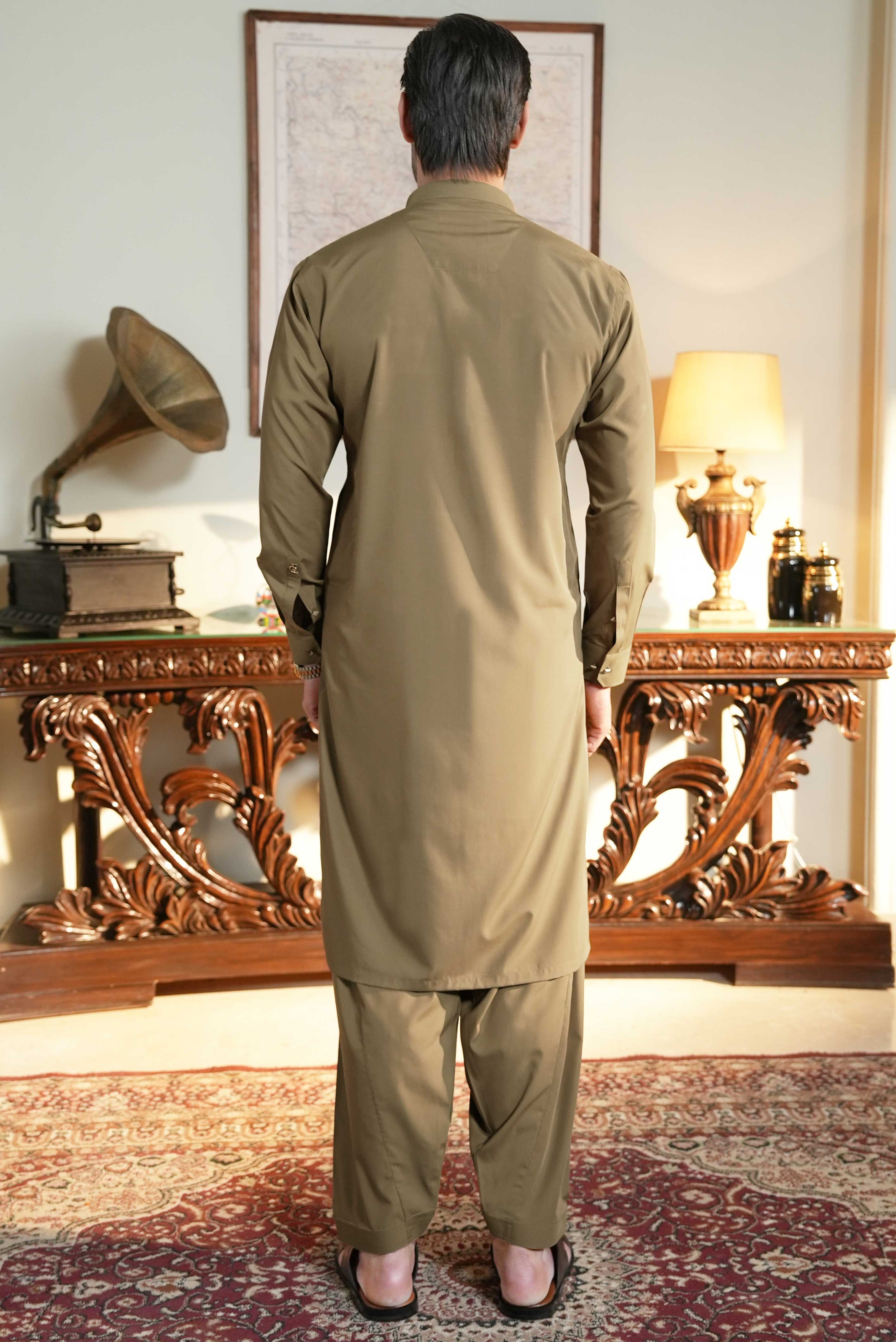 Stitched Shalwar Kameez (SPSB16) Khaki