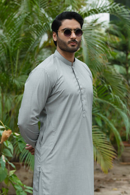 Stitched Shalwar Kameez (SPS53) Silver Grey