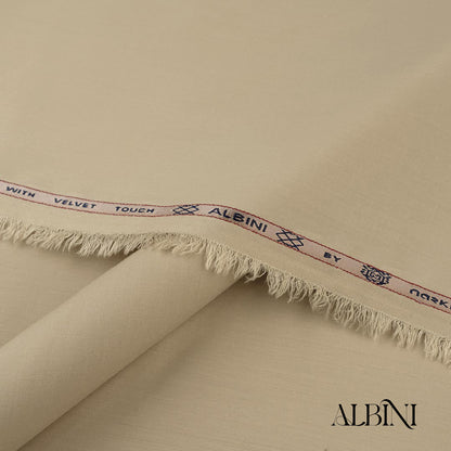 Albini summer fabric with soft smooth finish, wrinkle-resistant texture, and graceful fall in premium colors