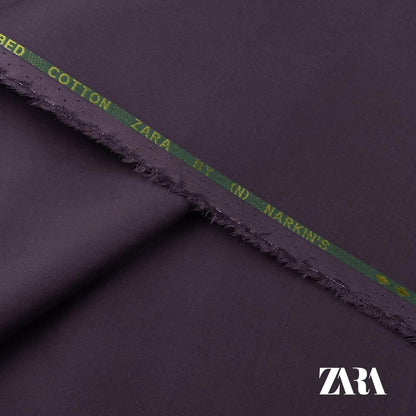 Zara premium 100% fine cotton fabric with silver finish and semi-stiff texture