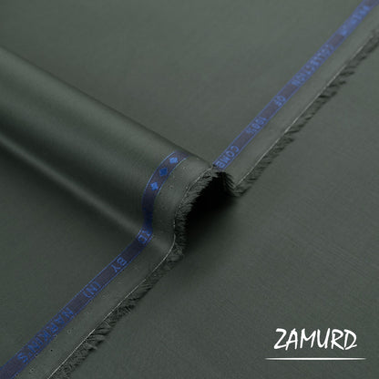 Zamurd premium party wear fabric with twill weave and semi-soft high-density finish