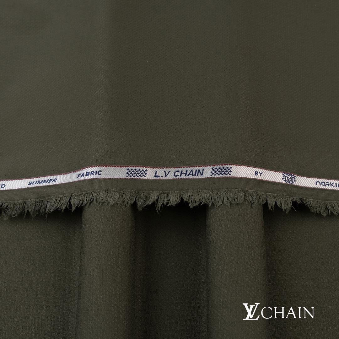 Premium LV Chain men’s unstitched fabric featuring dobby weave