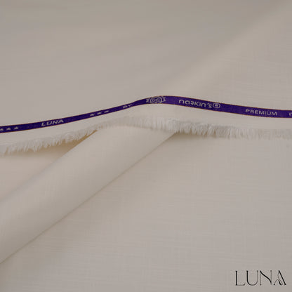 una unstitched winter wash & wear fabric with textured slubby finish in elegant winter colors